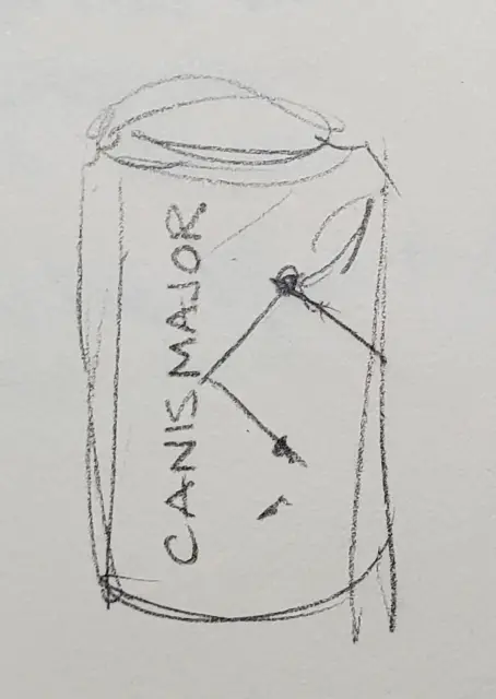 initial sketches of can design; canis major